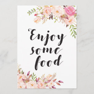 Boho floral Geniet van wat voedsel Sign 5x7 formaa Kaart