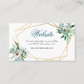 Boho Floral Geometric Blue Wedding Website Visitekaartje (Voorkant)