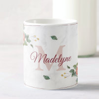 Boho Floral Geometric Roos Aangepaste monogram
