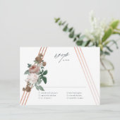 Boho Floral Geometric Wedding RSVP Card Kaart (Staand voorkant)