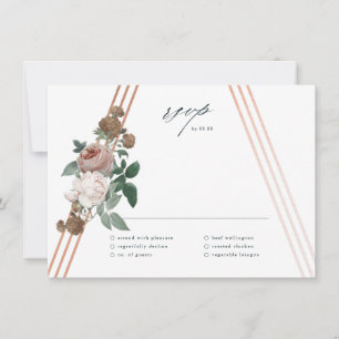 Boho Floral Geometric Wedding RSVP Card Kaart