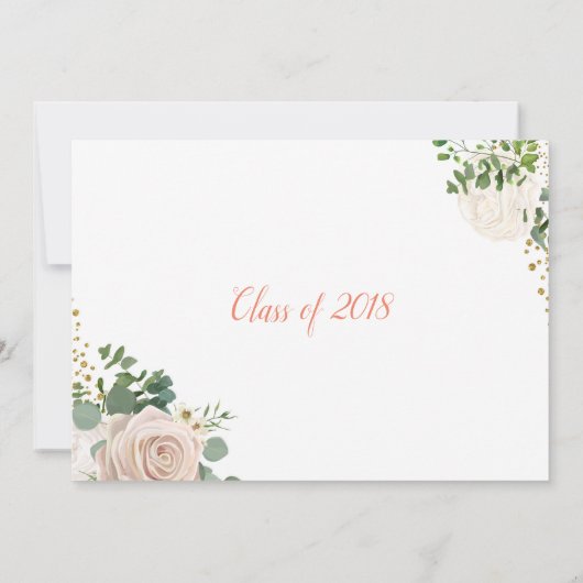 Boho Floral Geometrisch Goud Afstuderen Uitnodigin Kaart (Achterkant)