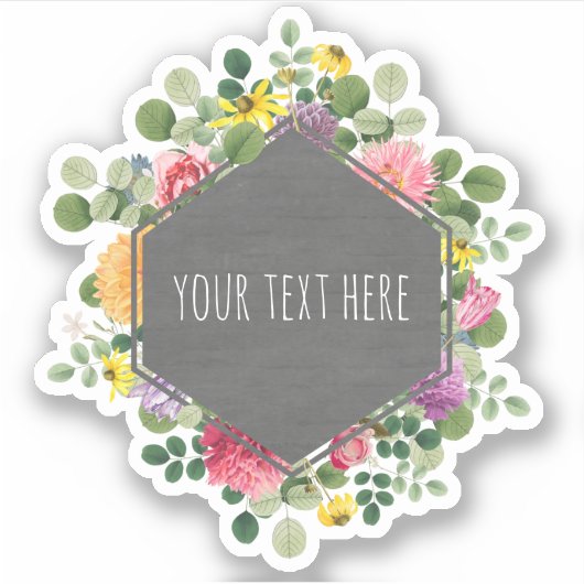 Boho Floral Geometrisch Label Sticker (Voorkant)
