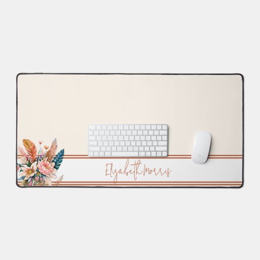 Boho floral gepersonaliseerd bureaumat (Keyboard & Muis)