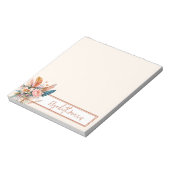 Boho floral gepersonaliseerd notitieblok (Linkerzijde)