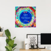 Boho Floral Gepersonaliseerd Quote Naam Een Woord Poster (Thuiskantoor)