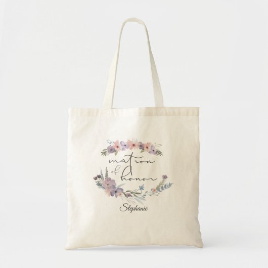 Boho Floral gepersonaliseerde heer van eer Tote Bag (Voorkant)