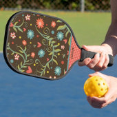 Boho Floral Gepersonaliseerde naam Initialen Elega Pickleball Paddle