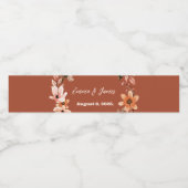 Boho Floral gepersonaliseerde waterfles labels Waterfles Etiket (Enkel label)