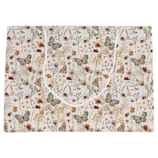 Boho Floral Gift Bag Groot Cadeauzakje (Voorkant)