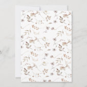 Boho floral girl Baptism invitation template Kaart (Achterkant)