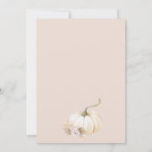 Boho Floral Girls Little Pumpkin Baby shower Invit Kaart (Achterkant)