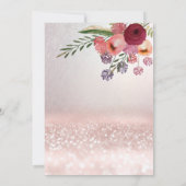 Boho floral Girly cupcake Roos gouden glitterij Kaart (Achterkant)