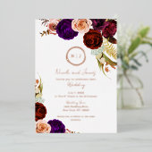Boho Floral Glam Modern Minimal Weddenschap Foto Folie Uitnodiging (Staand Voorkant)