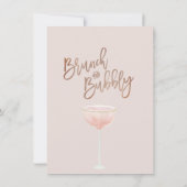 Boho Floral Glass Brunch Bubbly Vrijgezellenfeest Kaart (Achterkant)
