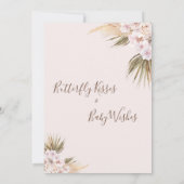 Boho Floral Glitter Butterfly Kisses Baby shower Kaart (Achterkant)