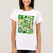 Boho Floral Glitter St Patrick Day Shamrock T-shirt (Voorkant)