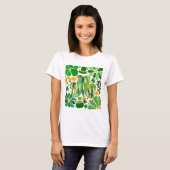 Boho Floral Glitter St Patrick Day Shamrock T-shirt (Voorkant volledig)