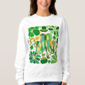 Boho Floral Glitter St Patrick Day Shamrock Trui (Voorkant)