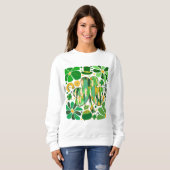 Boho Floral Glitter St Patrick Day Shamrock Trui (Voorkant volledig)