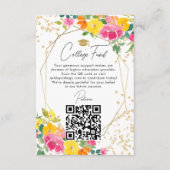 Boho Floral Gold Afstuderen QR College Fund Informatiekaartje (Voorkant)