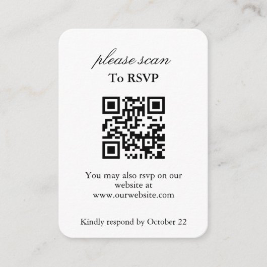 Boho Floral Gold en Pink RSVP met QR-code Informatiekaartje (Voorkant)