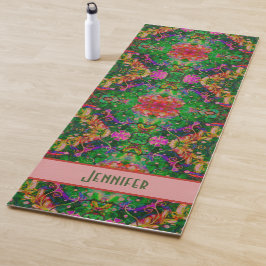 Boho Floral Green Abstracte inspiratie Yogamat