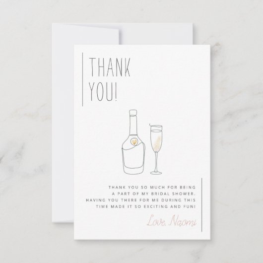 Boho Floral Green & Pink Vrijgezellenfeest Dank u Bedankkaart (Voorkant)