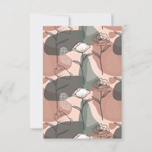 Boho Floral Green & Pink Vrijgezellenfeest Dank u Bedankkaart (Achterkant)