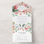 Boho Floral Greenery Botanical Weddenschap All In One Uitnodiging (Binnen)