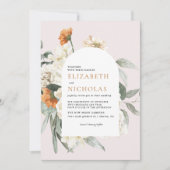 Boho Floral Greenery Botanical Wedding Kaart (Voorkant)