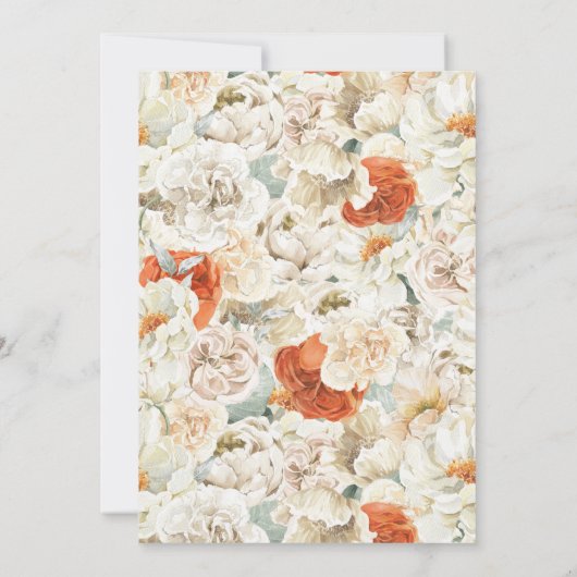 Boho Floral Greenery Botanical Wedding Kaart (Achterkant)