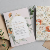 Boho Floral Greenery Botanical Wedding Kaart