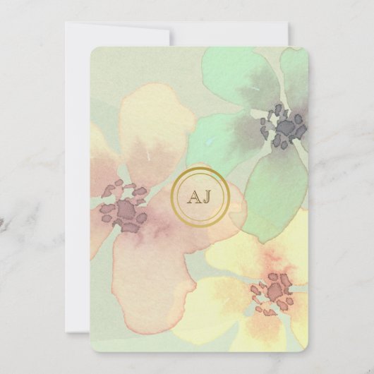 Boho Floral Greenery Botanical Wedding Kaart (Achterkant)