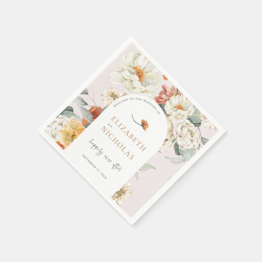 Boho Floral Greenery Botanical Wedding Servet (Hoek)