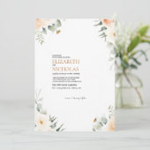 Boho Floral Greenery Botanische bruiloft uitnodigi Kaart (Staand voorkant)