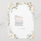 Boho Floral Greenery Botanische bruiloft uitnodigi Kaart (Voorkant / Achterkant)