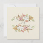 BOHO Floral Greenery Pampas Grass Mint Wedding Kaart (Achterkant)