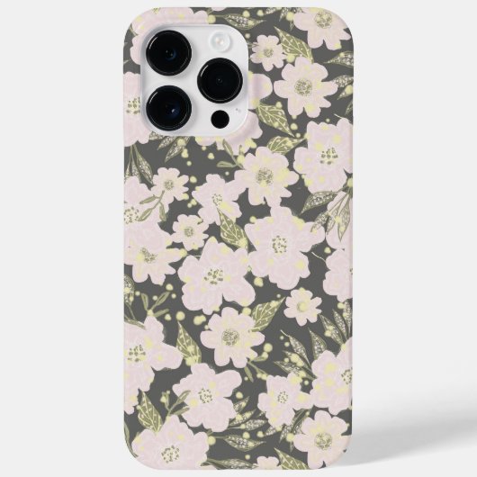 Boho Floral Grey Butter Yellow Pink Design Case-Mate iPhone Case (Achterkant)