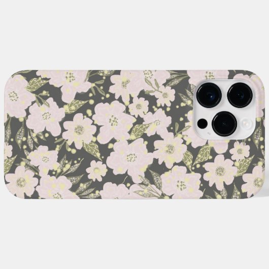 Boho Floral Grey Butter Yellow Pink Design Case-Mate iPhone Case (Achterkant (horizontaal))