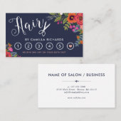 Boho Floral Hair Stylist Loyalty Punch Kaart Six (Voorkant / Achterkant)