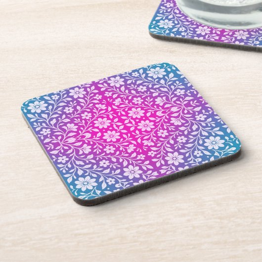 Boho Floral Hard plastic coaster Bier Onderzetter (Linkerzijde)