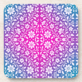 Boho Floral Hard plastic coaster Bier Onderzetter