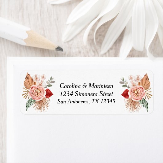 Boho Floral Heart Wit Etiket (Insitu)