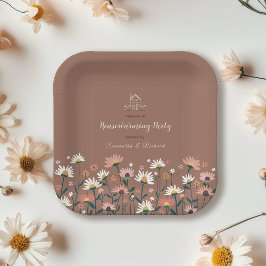 Boho Floral Herfst Herfst Housewarming Party Papieren Bordje