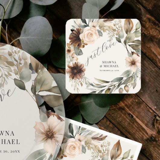 BOHO Floral Herfst herfstgebladerte gedempte bruil Kartonnen Onderzetters