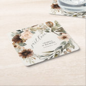 BOHO Floral Herfst herfstgebladerte gedempte bruil Kartonnen Onderzetters (Schuin)