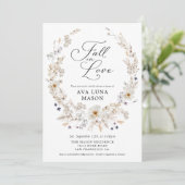 Boho Floral Herfst in Love Bridal Shower Invitatio Kaart (Staand voorkant)