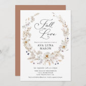 Boho Floral Herfst in Love Bridal Shower Invitatio Kaart (Voorkant / Achterkant)