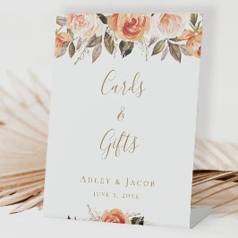 Boho Floral Herfst Kaarten en Gifts Wedding Reclamebord Met Voetstuk